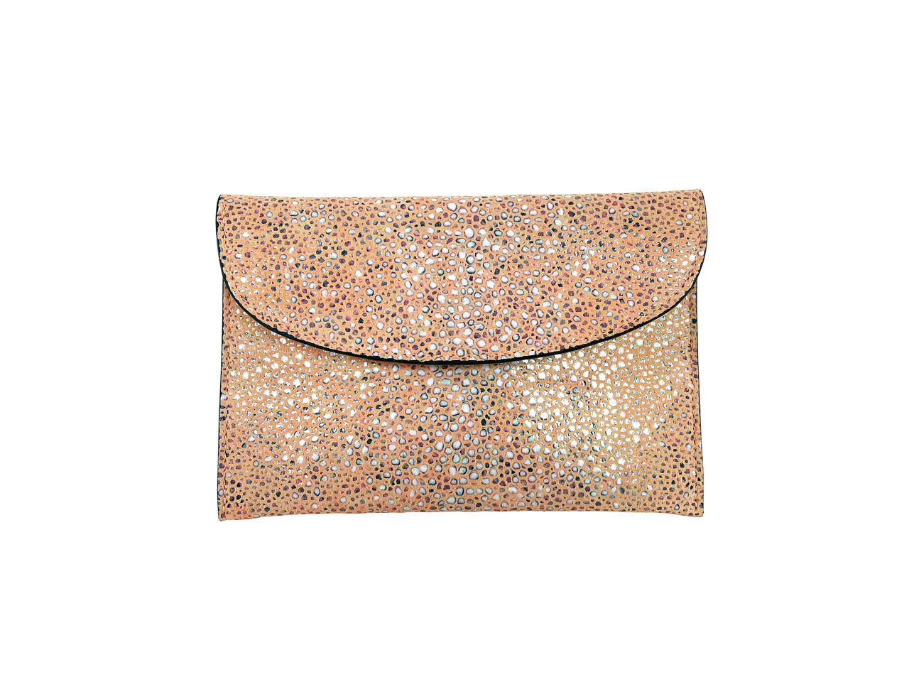 CARRÉ D'OR S - GALUCHAT, PRINTED SUEDE - TANGERINE