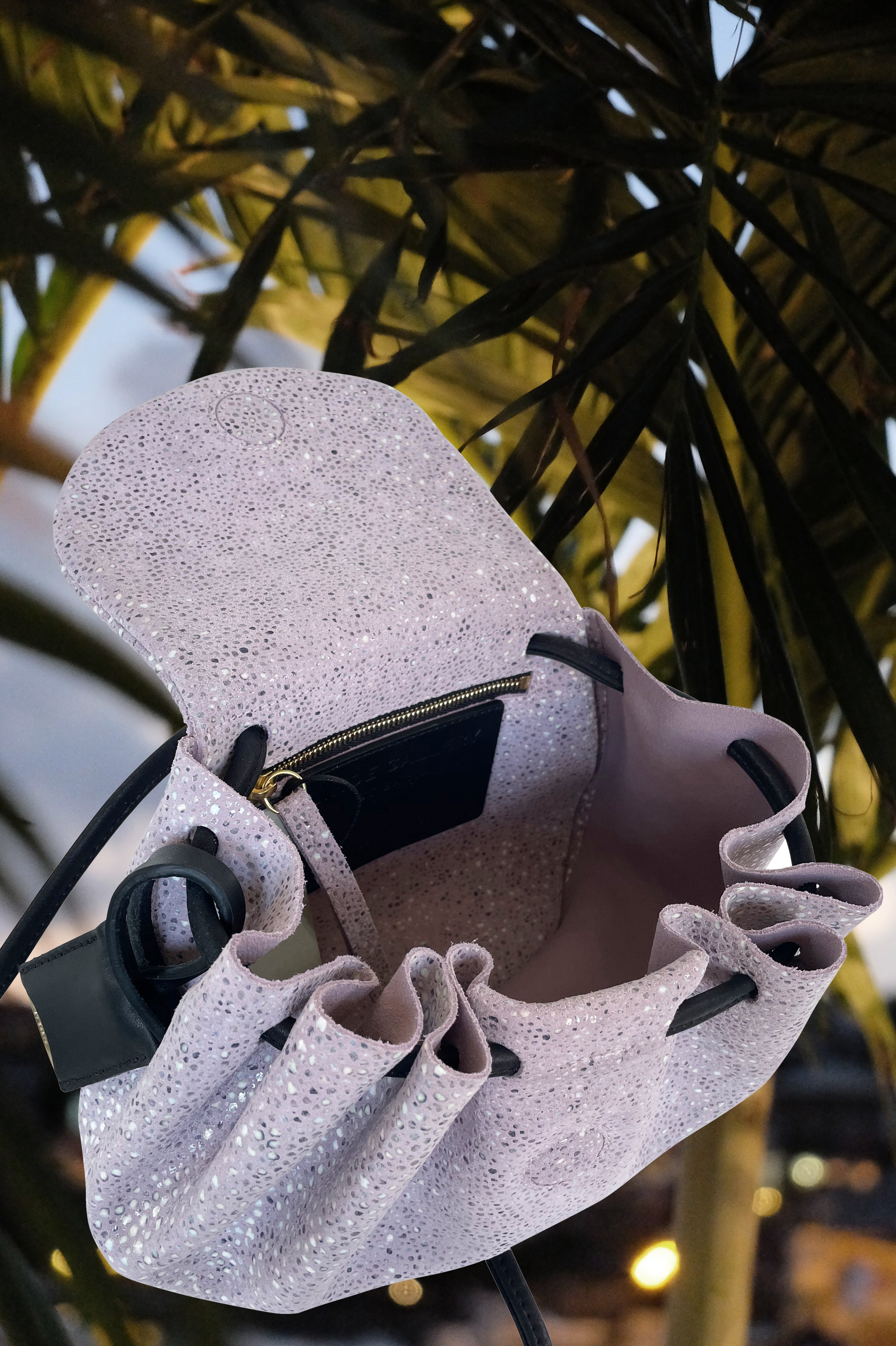 GUSTAVIA S - GALUCHAT - PRINTED SUEDE - POWDER