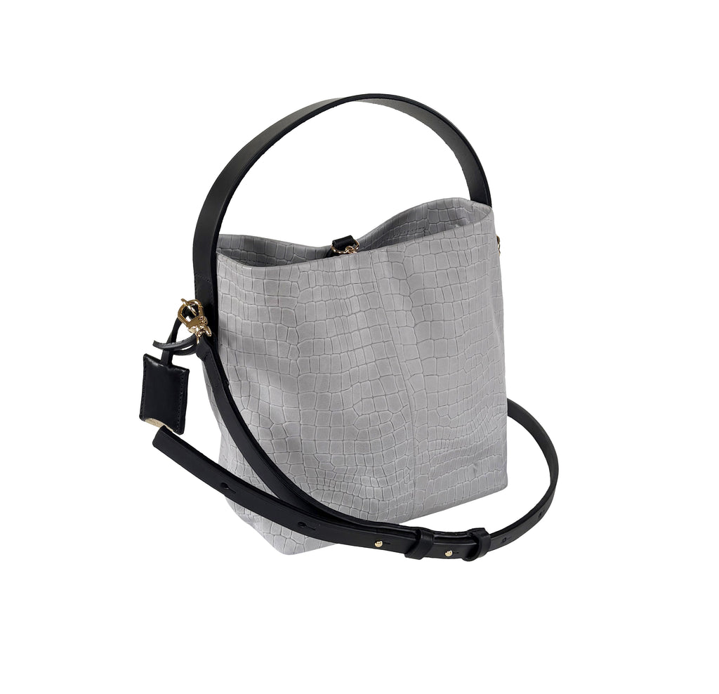 LEZARD S - CROCO EMBOSSED - SMOKE