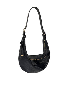 LORIENT S - CROCO, EMBOSSED - BLACK