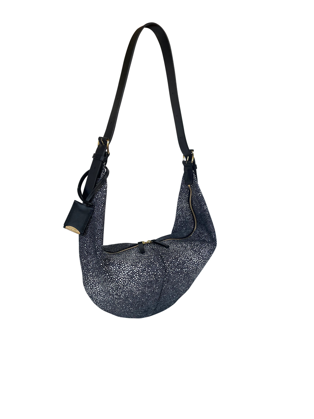LORIENT S - Galuchat - printed Suede - Black