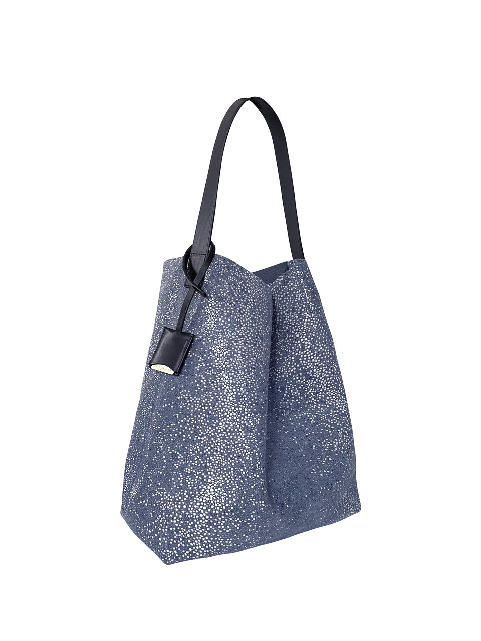 MILOU  M - Galuchat - printed Suede - NAVY