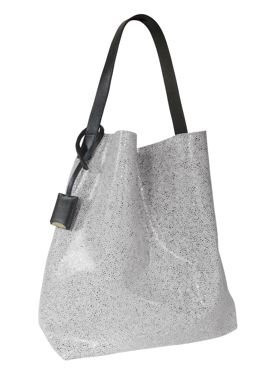 MILOU  M - Galuchat - printed Suede - PERLE