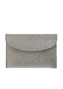 CARRÉ D'OR S - GALUCHAT, PRINTED SUEDE - TAUPE
