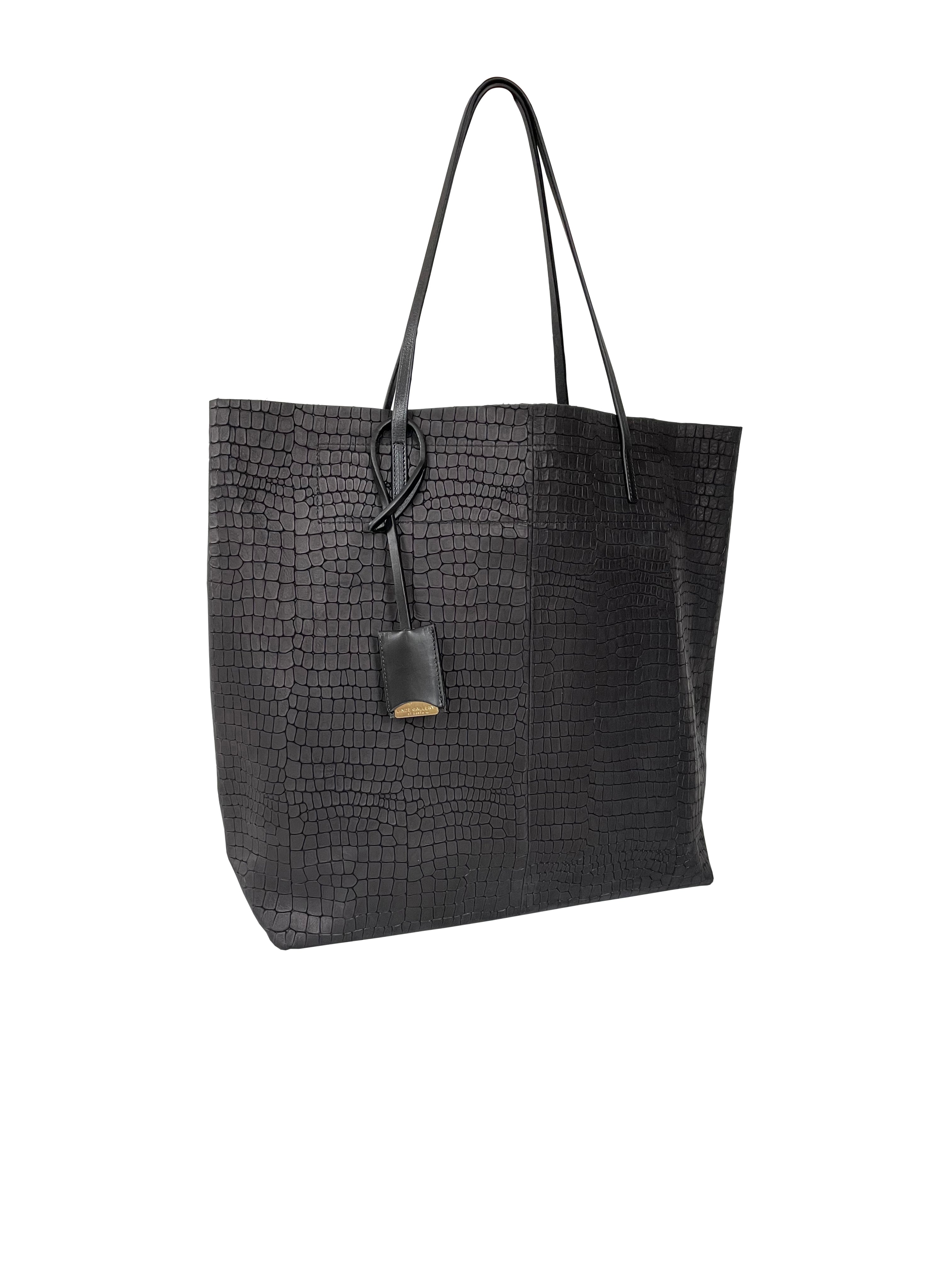 GOUVERNEUR M - CROCO EMBOSSED - BLACK