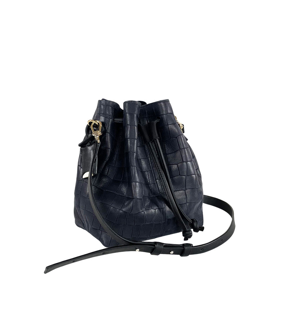 SHELL S - ALLIGATOR EMBOSSED - NAVY
