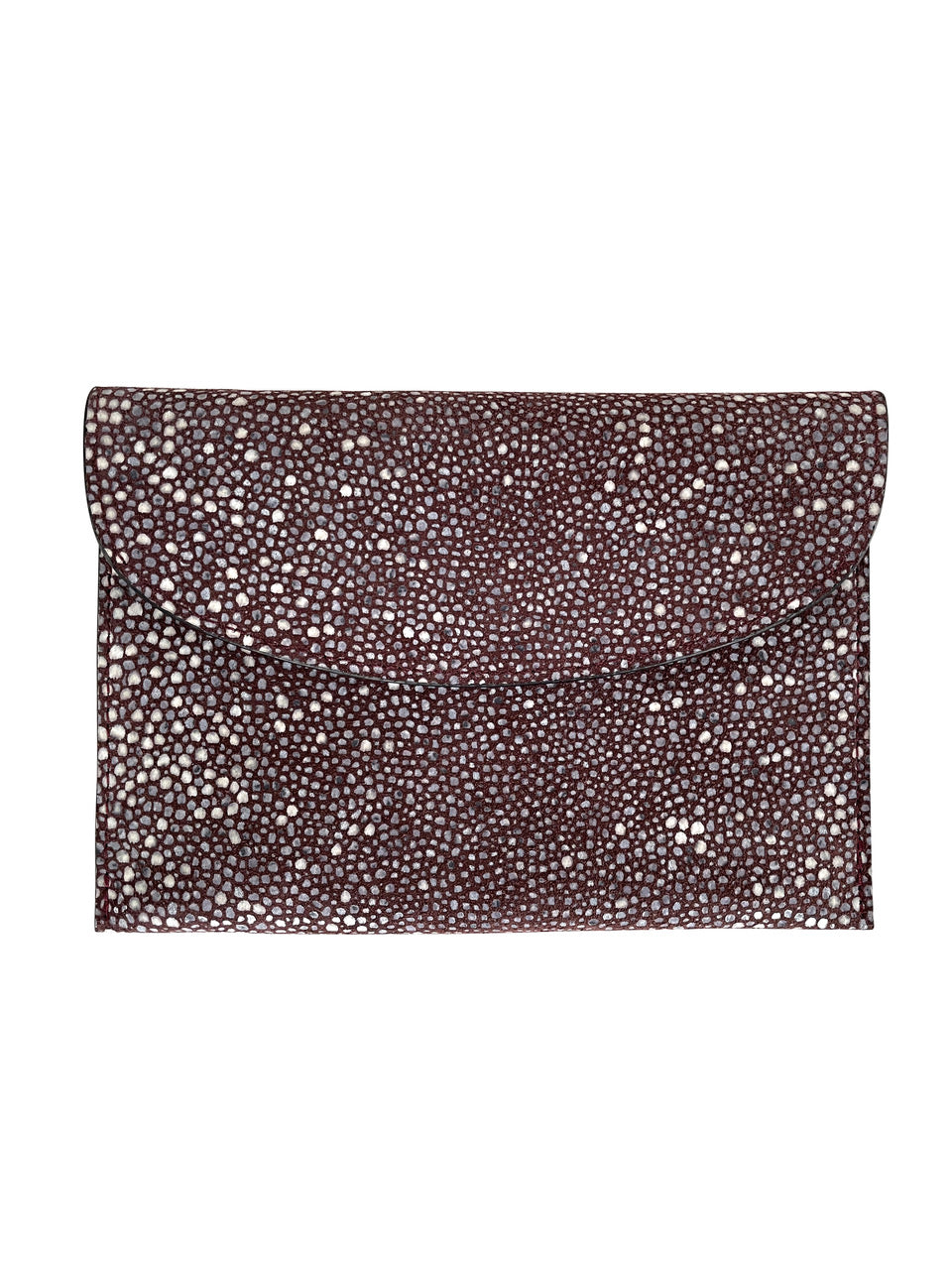 CARRÉ D'OR S - GALUCHAT, PRINTED SUEDE  - BORDEAUX