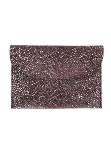 CARRÉ D'OR S - GALUCHAT, PRINTED SUEDE  - BORDEAUX
