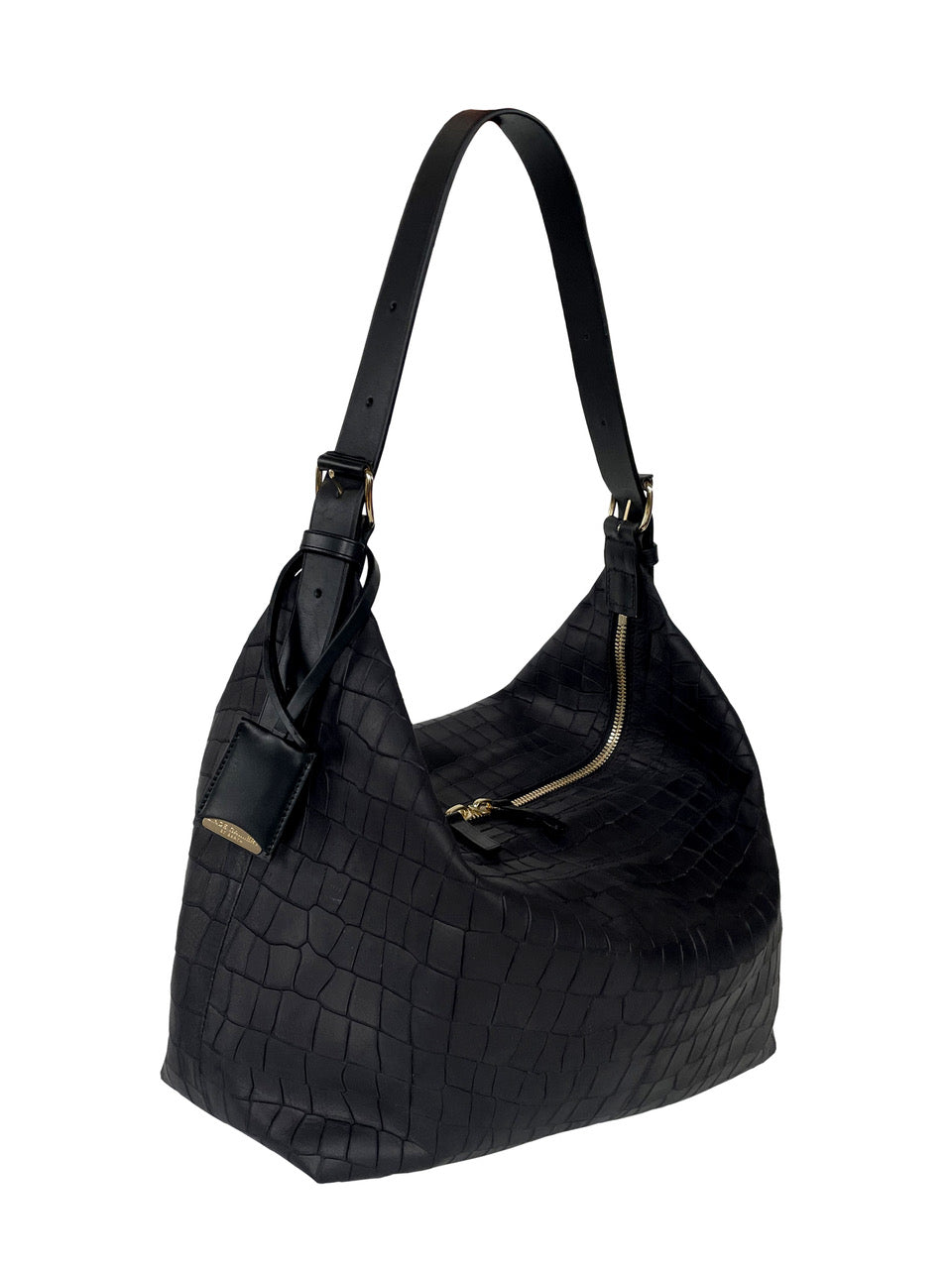 COLOMBIER  M - ALLIGATOR EMBOSSED - BLACK
