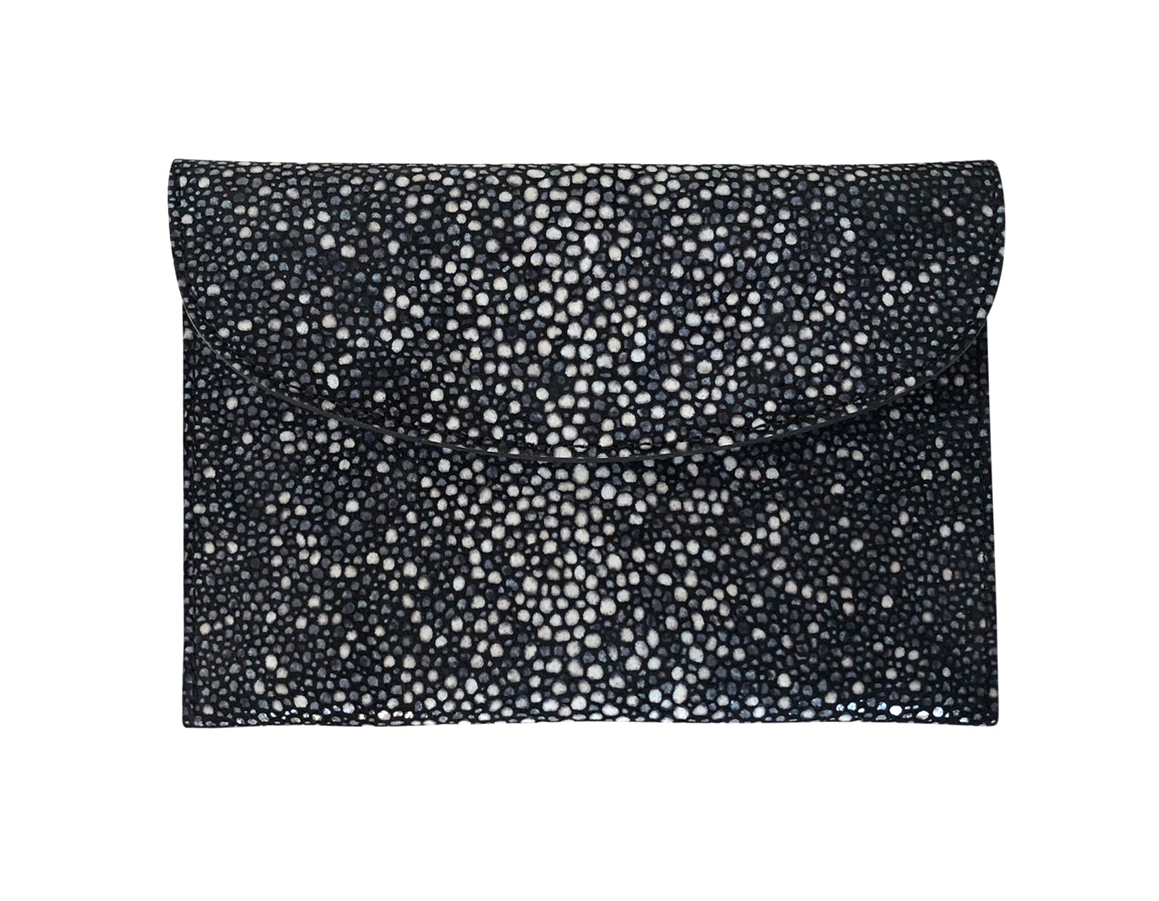 CARRÉ D'OR S - GALUCHAT, PRINTED SUEDE  - BLACK