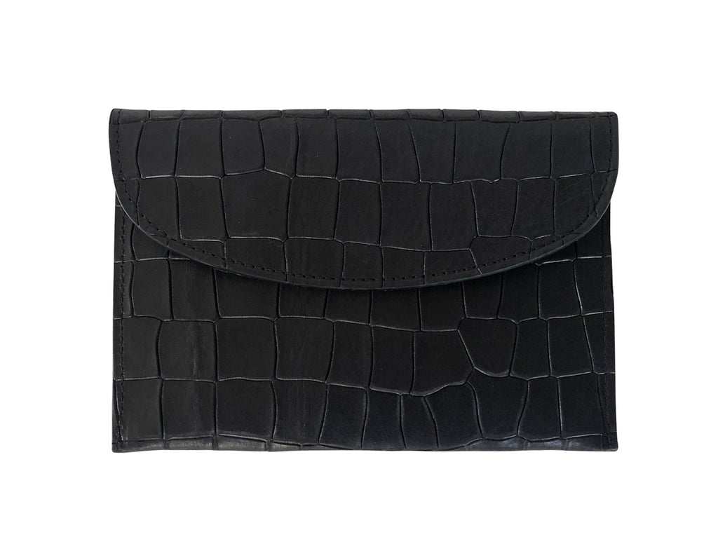 CARRÉ D'OR S - ALLIGATOR EMBOSSED - BLACK