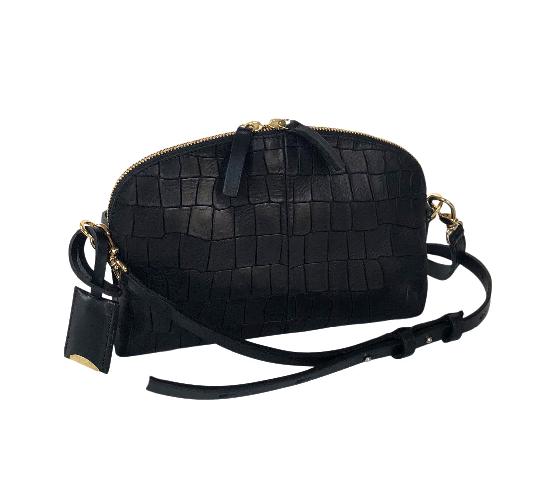 LURIN S - ALLIGATOR EMBOSSED - BLACK