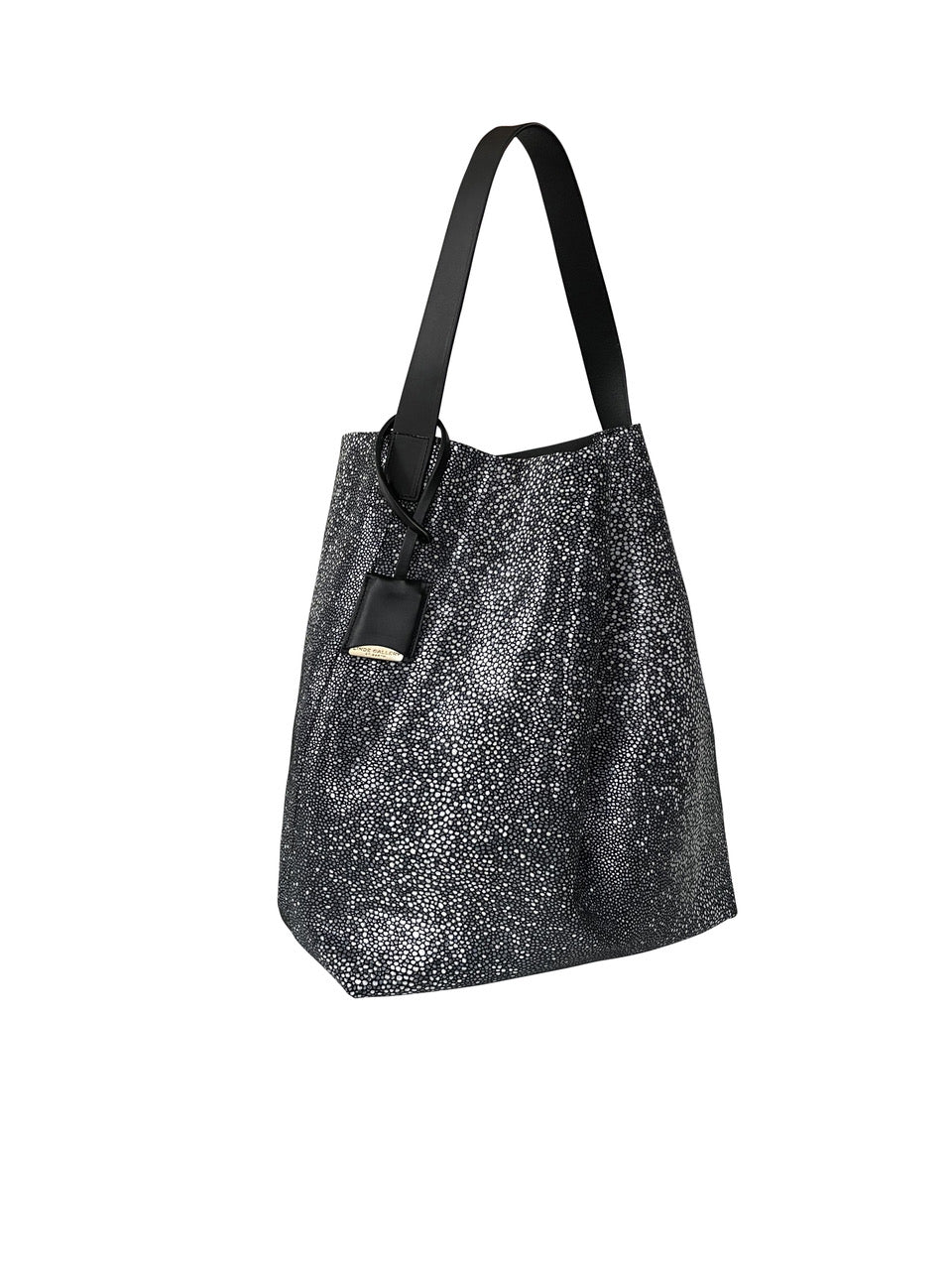 MILOU  M - Galuchat - printed Suede - Black