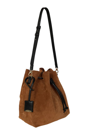 SHELL M - SUEDE VELOURS - COGNAC