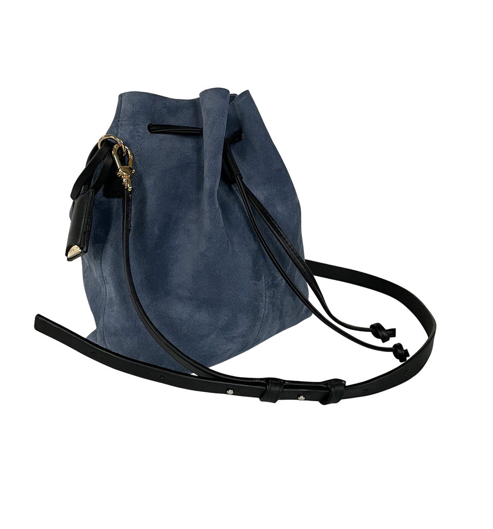 SHELL S - SUEDE VELOURS - DENIM