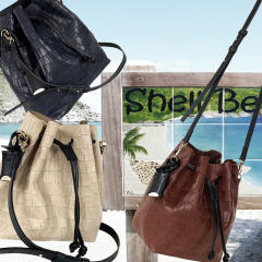 SHELL M - ALLIGATOR EMBOSSED - SAND